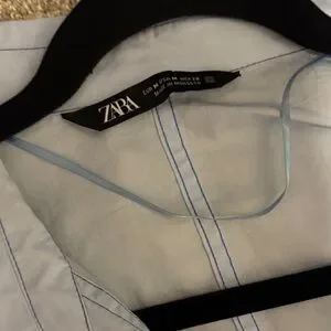 Zara Light Blue Women's Cropped blouse